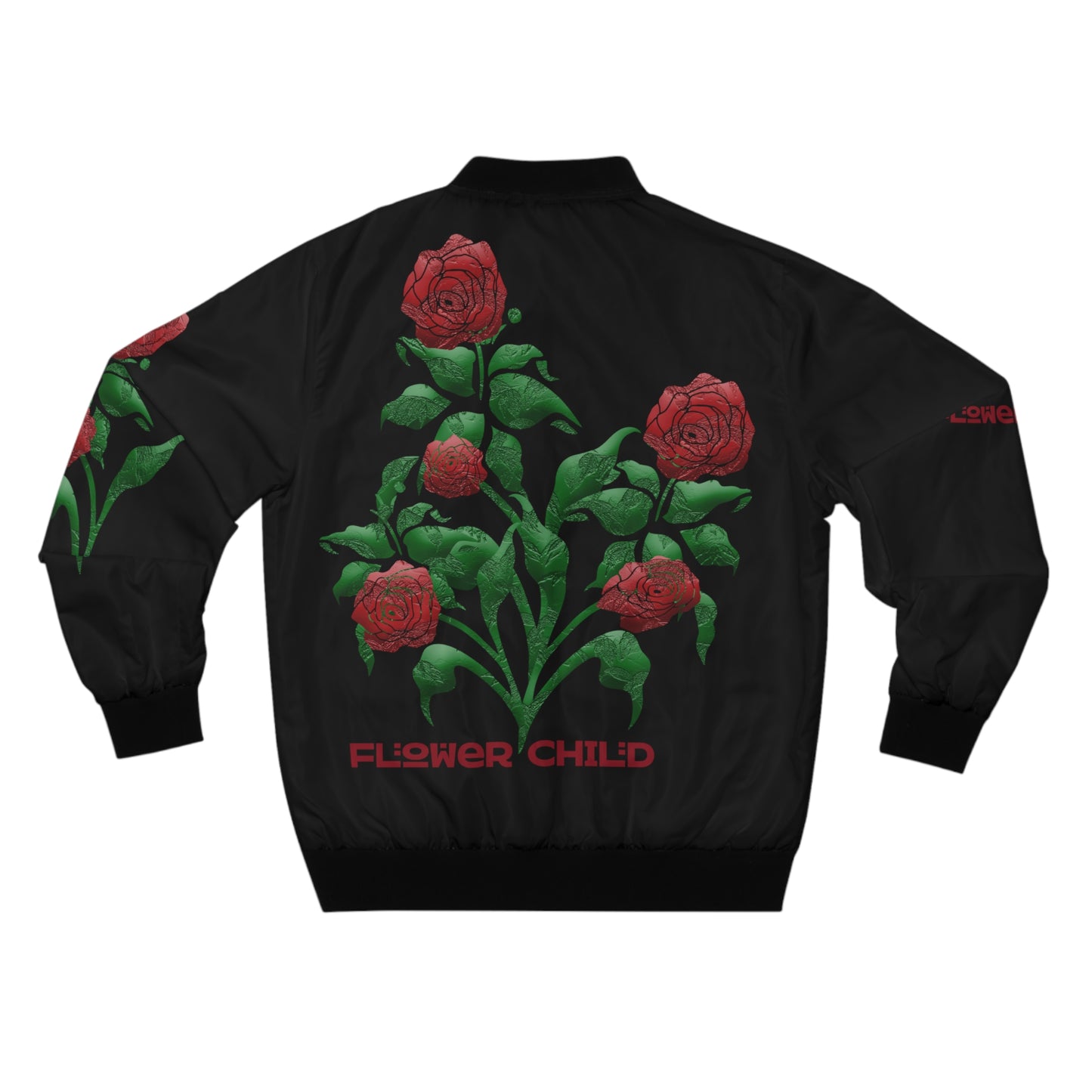 "Black Rose" Bomber Jacket (Floral Finesse)