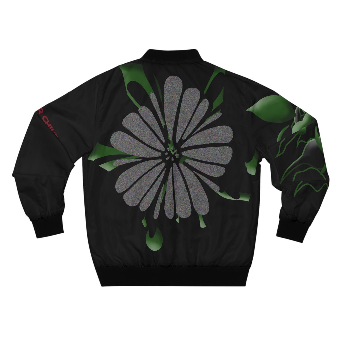 "Black Plant" Bomber Jacket (Floral Finesse)