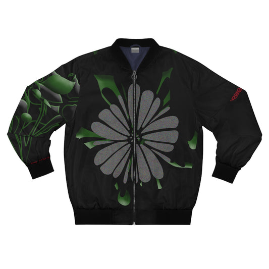 "Black Plant" Bomber Jacket (Floral Finesse)