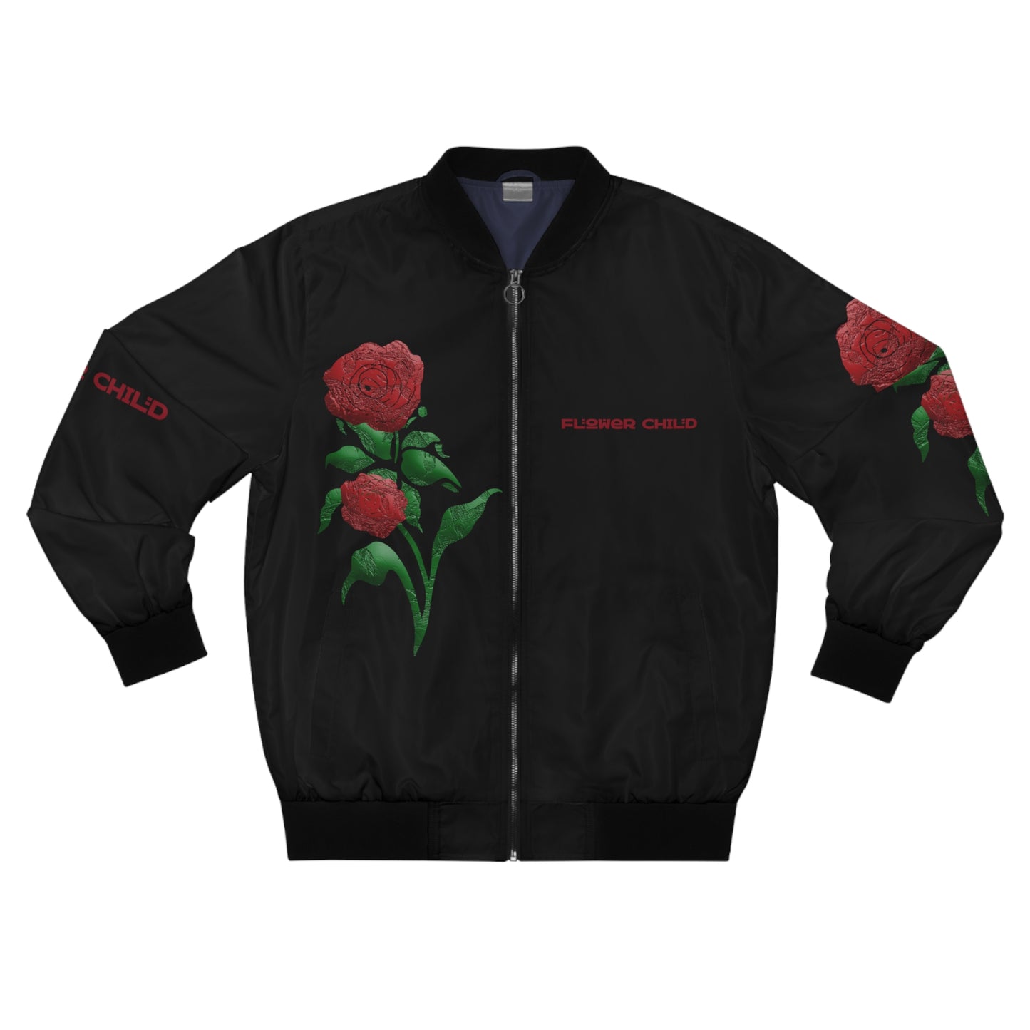 "Black Rose" Bomber Jacket (Floral Finesse)